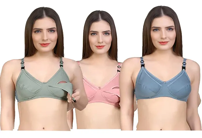 in-Beauty Women's Maternity Bra-Pack of 3