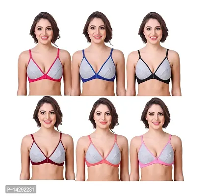 In Beauty Premium Cotton Fabric Bras Pack of six