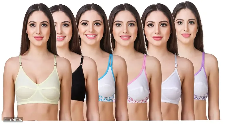 In Beauty Premium Cotton Fabric Bras Pack of six