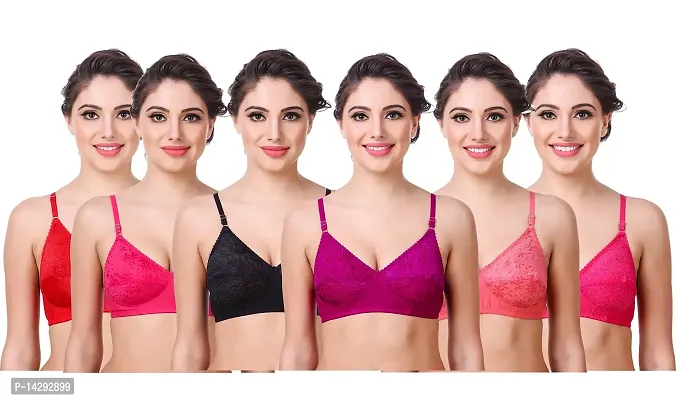 In Beauty Premium Cotton Fabric Bras Pack of six