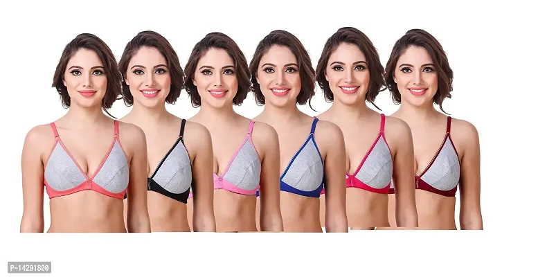 In Beauty Premium Cotton Fabric Bras Pack of six