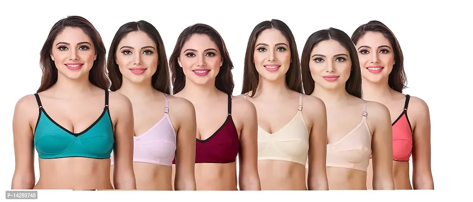 In Beauty Premium Cotton Fabric Bras Pack of six