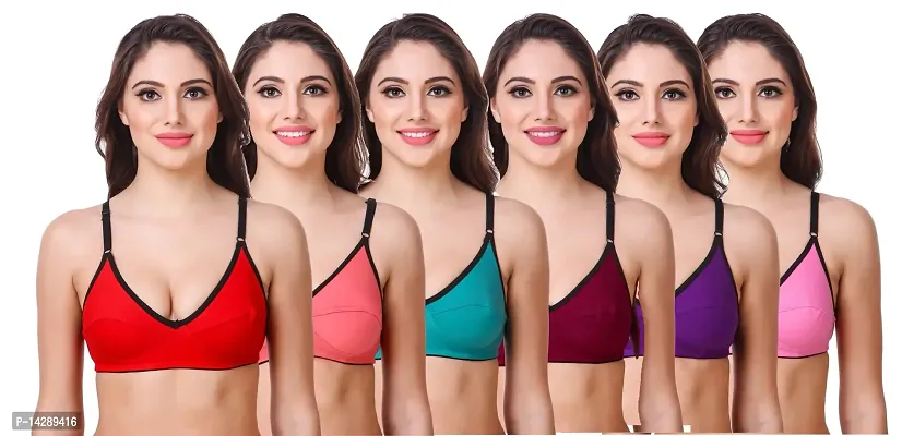 In Beauty Comfortable Soft Fabric Bras Pack of Three