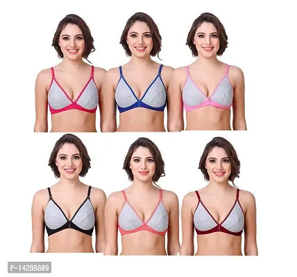 In Beauty Premium Cotton Fabric Bras Pack of six