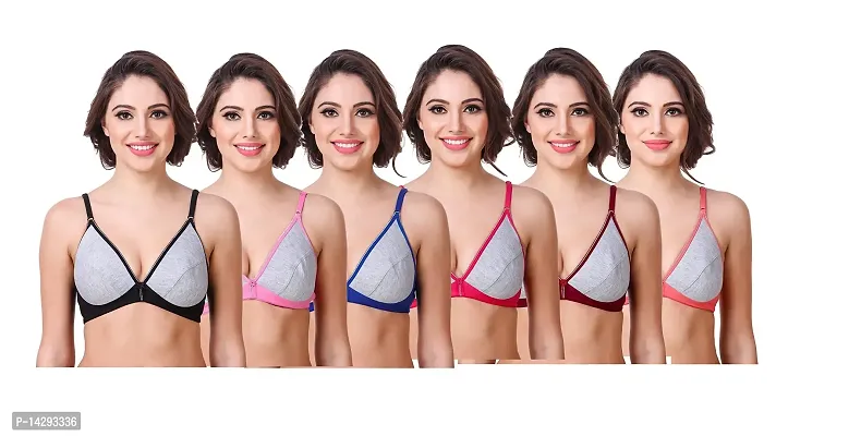 In Beauty Premium Cotton Fabric Bras Pack of six