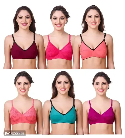 In Beauty Premium Cotton Fabric Bras Pack of six-thumb0