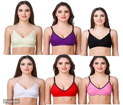 In Beauty Premium Cotton Fabric Bras Pack of six