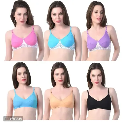 In Beauty Cotton Smoth Fit Bra Multicolour