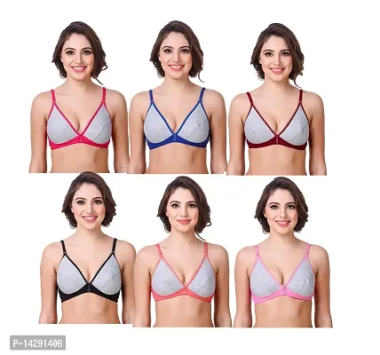 In Beauty Premium Cotton Fabric Bras Pack of six