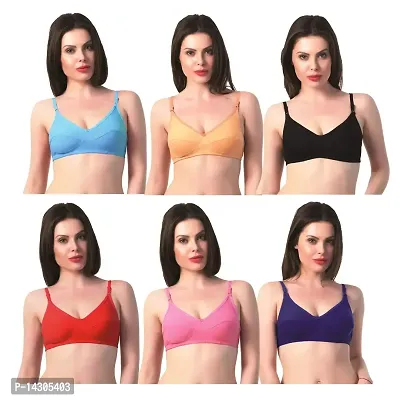 In Beauty Women's T- Shirt Bra (Pack of 6) Multicolor