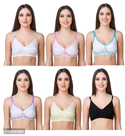 In Beauty Premium Cotton Fabric Bras Pack of six