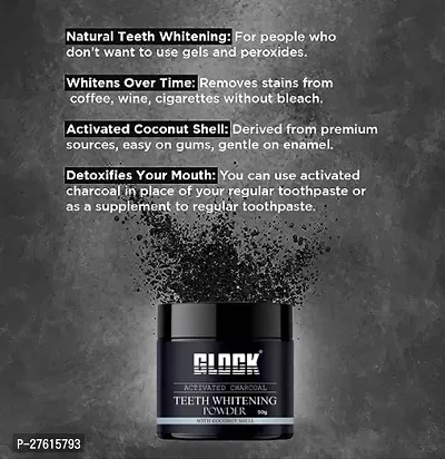 Glock Charcoal Teeth Whitening Powder For Yellow Strain, Tartar, Strain,-50 G-thumb2