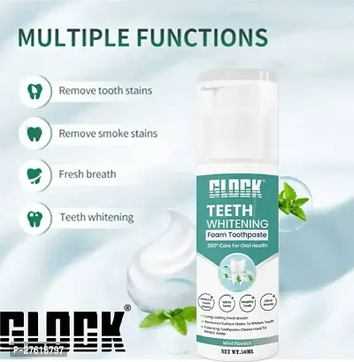 Glock Teeth Whitening Foam For White Teeth Kills Bacteria, Whitens Teeth  Fights Toothpaste-50 Ml-thumb3