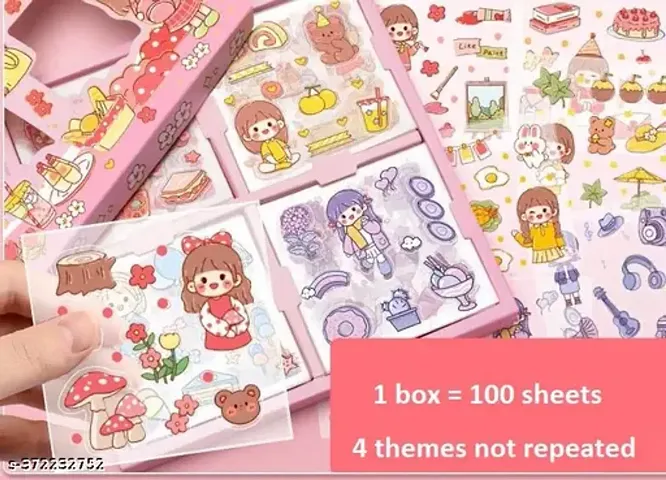 Girl Theme Stickers for Kids, 100 Sheet Stickers