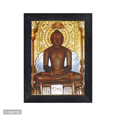 Premium Quality Lord Mahavir Swami Jain God Religious Wood Photo Frames With Acrylic Sheet (Glass)-thumb0