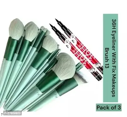 Combo of Fix Makeup Brushes + 2 Eyeliner 36 H (Pack of 3)