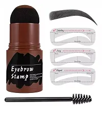 Professional  Eyebrow Stamp Stencil Kit- Brow Stamp and Shaping kit,Hairline Powder (Brown ) (Pack of 1)-thumb1
