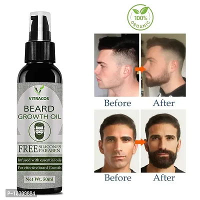 Vitracos Extra Advanced Beard Oil For Men Fast Beard Growth Oil Almond-Jojoba Hair Oil- 50 ml-thumb0