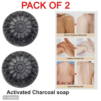 Charcoal Handmade Soap - Pack Of 2, 100 Grams Each-thumb0