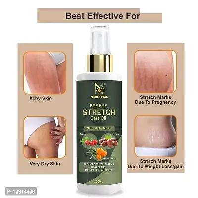 Nainital Natural Stretch Oil With Coconut, Olive And Jojoba Oils, For Scars And Stretchmarks 100 Ml-thumb0