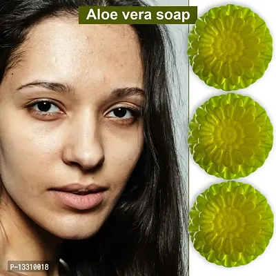 Natural Aloe Vera Soap For Sensitive Skin-100 Grams Each, Pack Of 3-thumb0