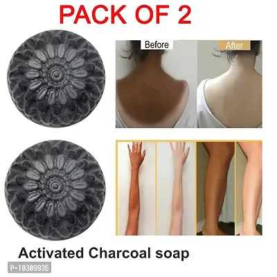 Handmade All Natural Earthen Charcoal Anti Wrinkle Soap- Pack Of 2, 100 Grams Each-thumb0