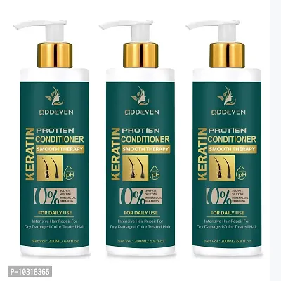 Odd Even Keratin And Argan Oil Smooth Therapy Conditioner- 200 Ml Each, Pack Of 3-thumb0