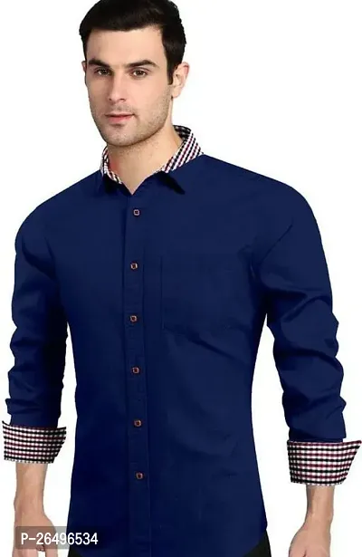 Reliable Cotton Self Pattern Long Sleeves Shirts For Men-thumb0