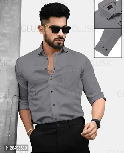 Reliable Cotton Solid Long Sleeves Shirts For Men-thumb0