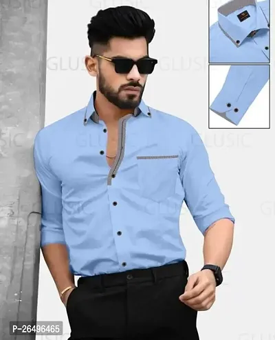 Reliable Cotton Solid Long Sleeves Shirts For Men-thumb0