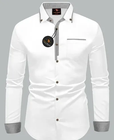 Trendy Solid Cotton Long Sleeves Shirts