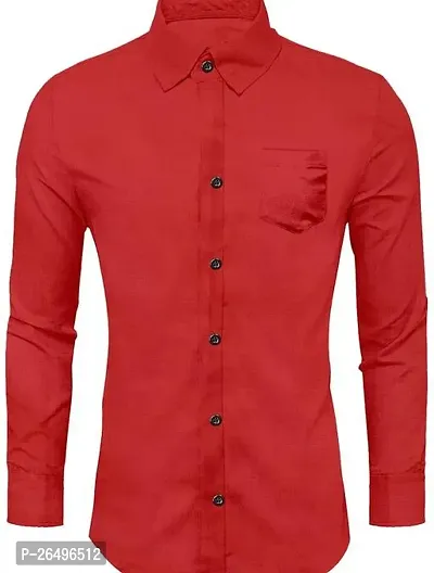 Reliable Cotton Solid Long Sleeves Shirts For Men-thumb0