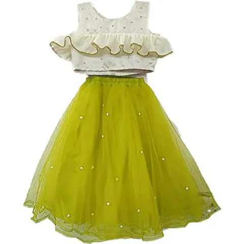 Kid's Girls Readymade Crop Top & Lehenga Set