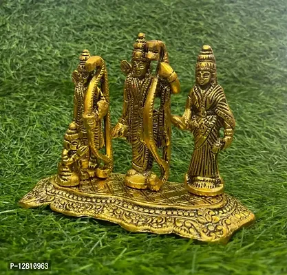 Beautiful Ram Darbar Statue Idol Murti (Metal,Golden)-thumb0
