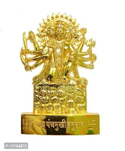 BRASS PANCHMUKHI HANUMAN JI MURTI 11CM GOLDEN