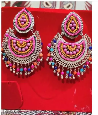 Traditional Alloy Multicoloured Chandbalis Earrings For Women