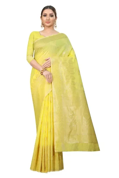 Stylish Banarasi Silk Woven Design Saree with Blouse piece For Women