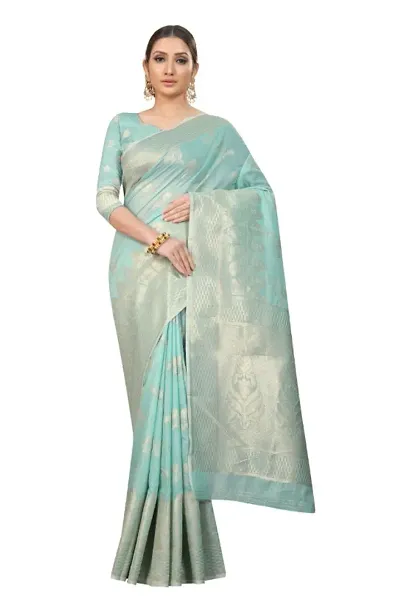 Stylish Banarasi Silk Woven Design Saree with Blouse piece For Women