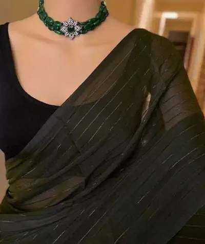 Trending Chiffon Saree with Blouse piece 