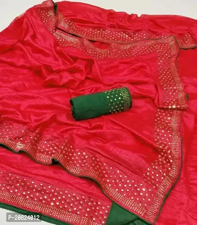 Stylish Art Silk Red Embellished Saree with Blouse piece