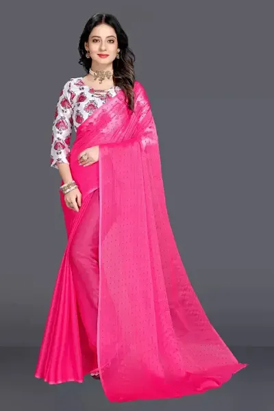 Stylish Chiffon Embroidered Saree with Blouse piece