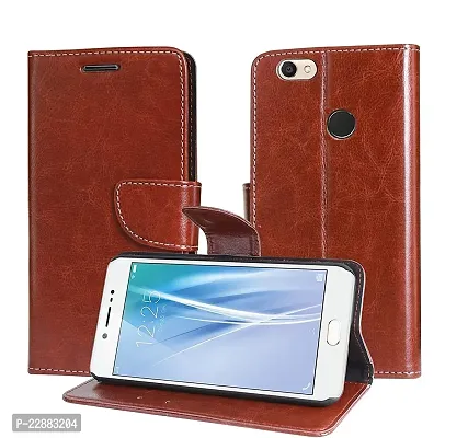 COVERNEW Leather Finish Inside TPU Wallet Stand Magnetic Closure Full Protection Flip Cover for Honor 8 Lite -Pra-ALOOX - Brown-thumb0