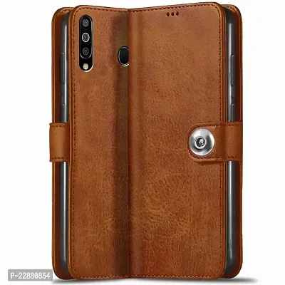 COVERNEW Cover Leather Finish Flip Cover for Honor HRY-AL00Ta   Honor_20i   Inside Back TPU  Stand   Wallet Button Magnetic Closure for Honor 20i - Brown