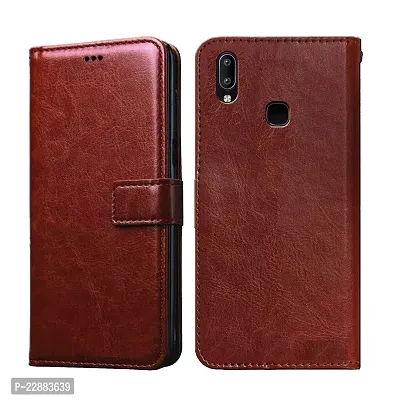 COVERNEW Leather Finish Inside TPU Wallet Stand Magnetic Closure Full Protection Flip Cover for Mi Redmi 6 Pro - Executive Brown-thumb0