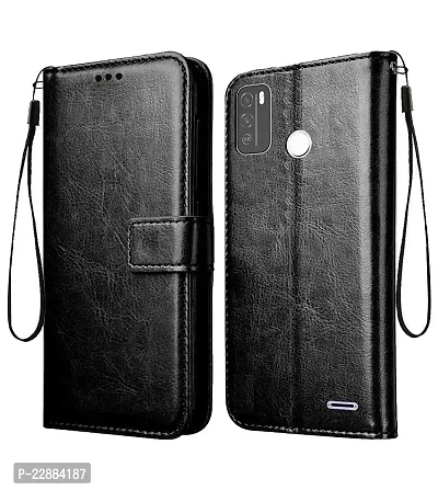 COVERNEW Vintage Leather Flip Cover for Micromax in 1b - E7533 - Charcoal Black-thumb0