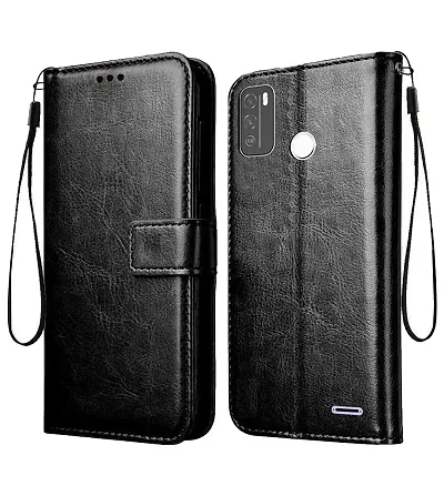 RRTBZ Foldable Stand Wallet Flip Case Compatible for Micromax in 1b -Black