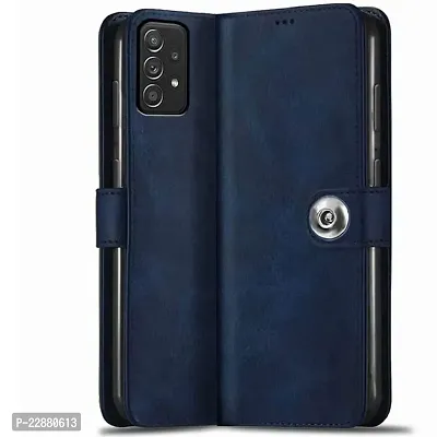 COVERNEW Cover Samsung Galaxy A23 Flip Cover   Full Body Protection   Inside Pockets  Stand   Wallet Stylish Button Magnetic Closure Book Cover Leather Flip Case for Samsung Galaxy A23 - Blue