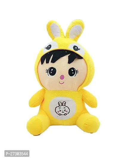 Cuddly Cute Cartoon Rabbit Plush Toy, Soft Stuffed Doll For Kids Yellow