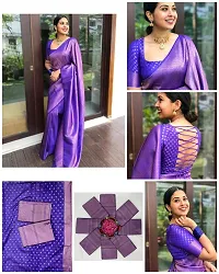 Beautiful Lichi Silk Jacquard Saree With Blouse Piece For Women-thumb3