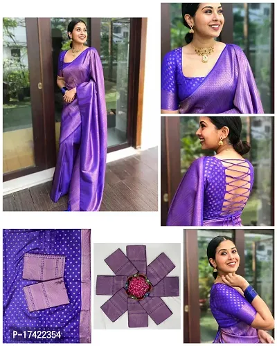 Beautiful Lichi Silk Jacquard Saree With Blouse Piece For Women-thumb4